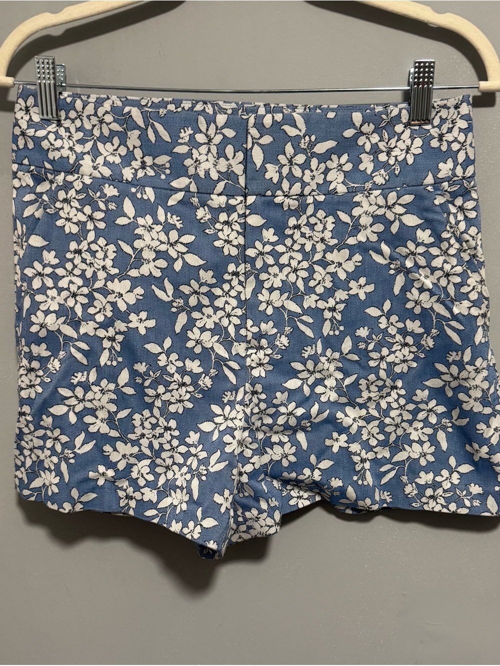 EUC- Alice + Olivia- High-Waisted Blue and White Floral Shorts. Size 8